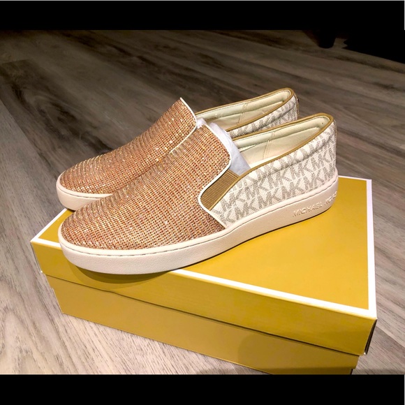 Brand New Michael Kors Rhinestone Embezzled Slip-Ons (NWT, 7.5W) - Picture 1 of 6